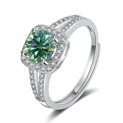 JoyceJelly 13 Color Real Moissanite Ring 1CT 6.5MM Women's S925 Silver Jewelry Luxury Wedding Rings Engagement Opening Resizable