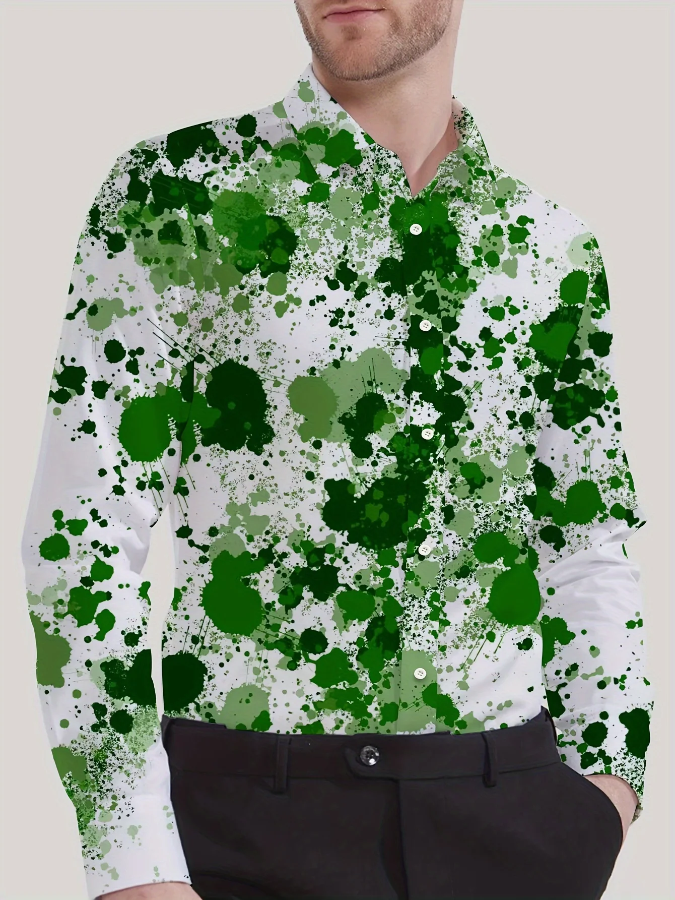  Men's Shirt Spring and Autumn New Long Sleeve Shirt with Lapel Fashion Design Elements, Hawaiian Shirt Print Number 3D,
