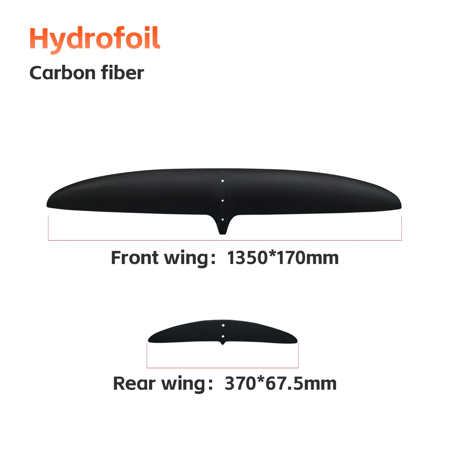 High-Performance GY-1350 Carbon Fiber Hydrofoil 1870sqcm Large Blade Unpowered Hydrofoil SUP Kite Surfing Tool Novice Players