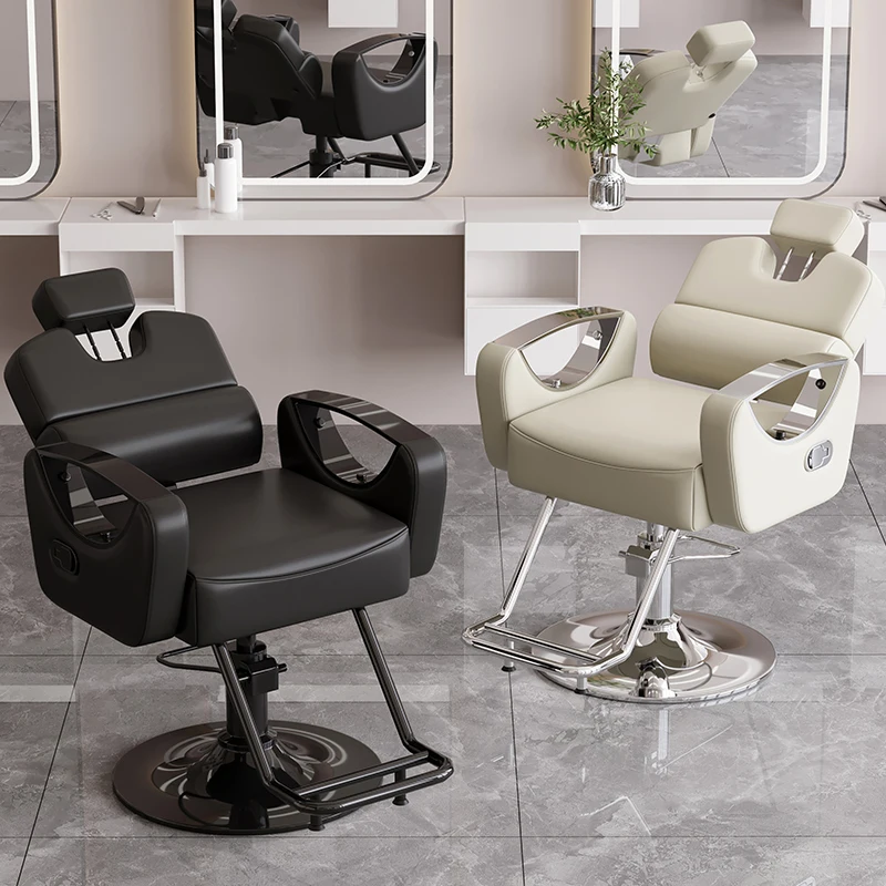 

Modern Hairdressing Barber Chair Tray Swivel Commercial Shampoo European Luxury Barber Chair Aesthetic Trendy Hairdressing