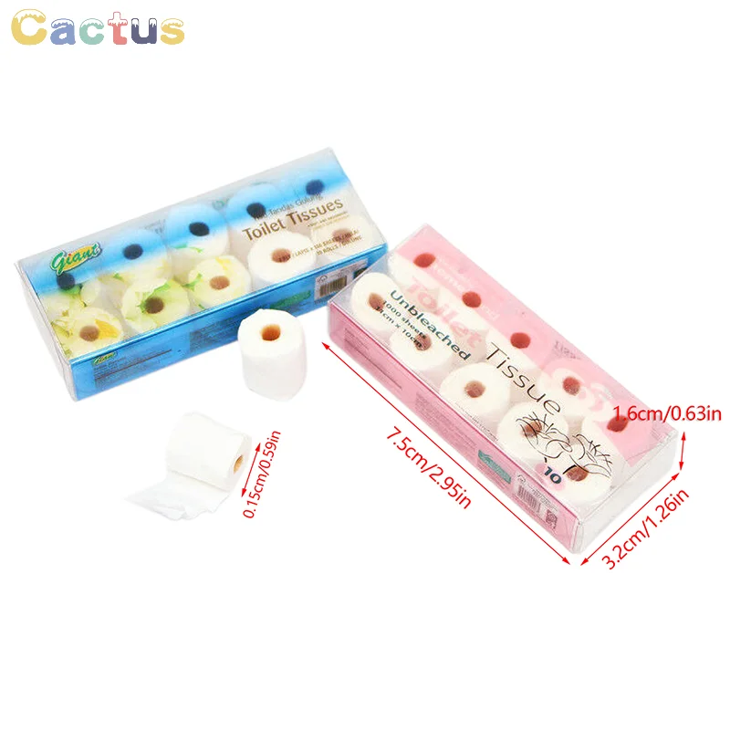 1/12 Dollhouse Mini Paper Towel Roll Model Dollhouse Toilet Tissue Decoration Dolls House Bathroom Decor Accessories