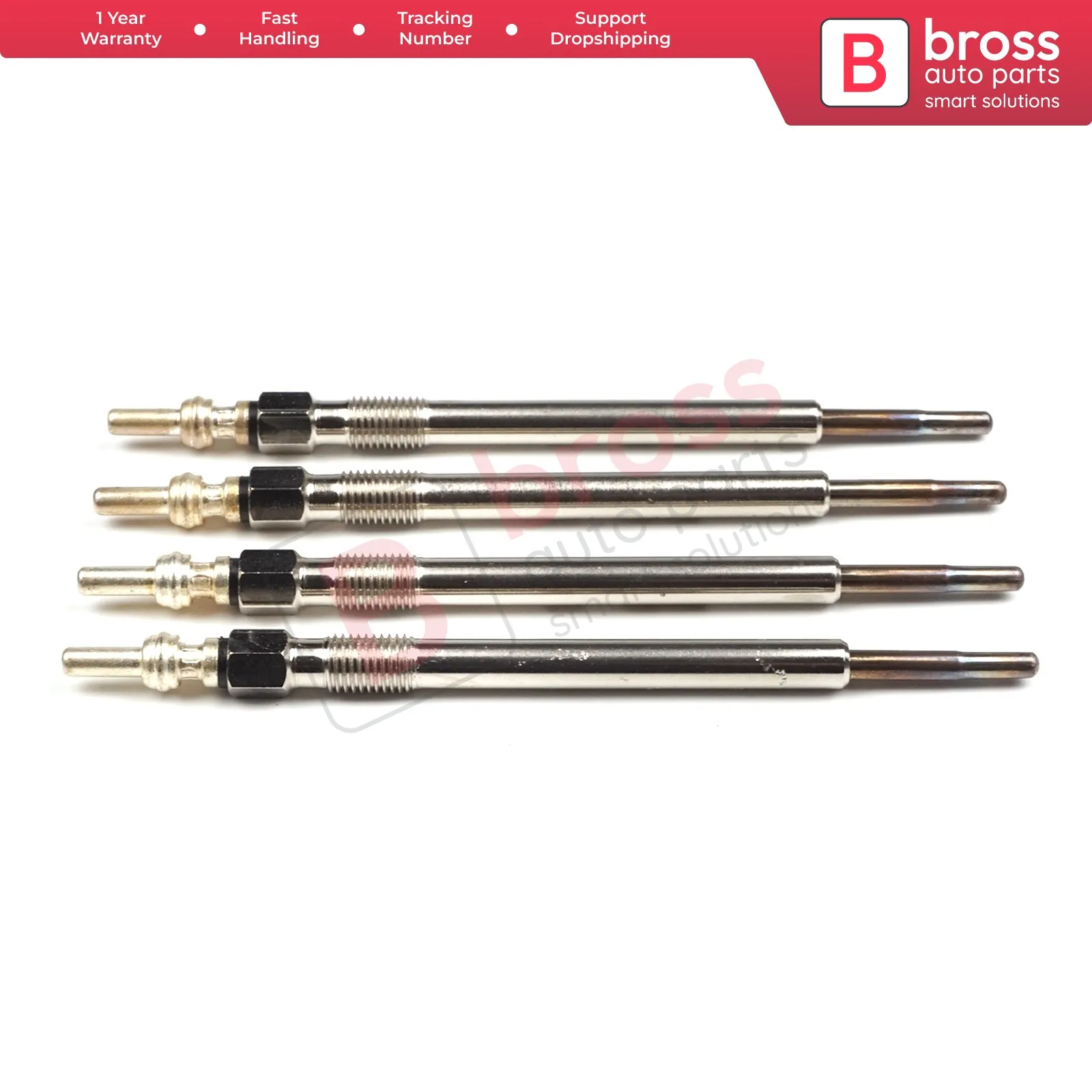 Bross Auto Parts BGP48-1 4 Pcs Heater Glow Plugs GX4126, 0100276002 for Citroen Peugeot Volvo Jaguar Land 2.4-2.7-3.6