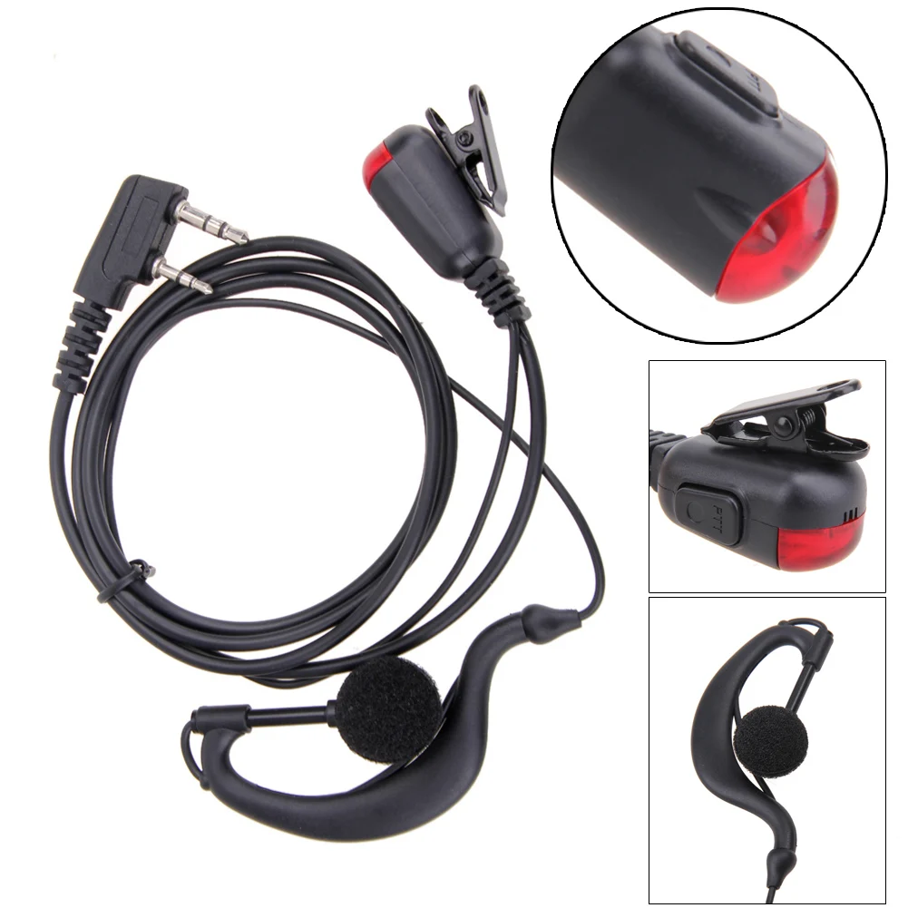 2Pin Earpiece Headset Multifunctional G-Shape Earphone Walkie Talkie Headset Privacy Accessories for Two Way Radio
