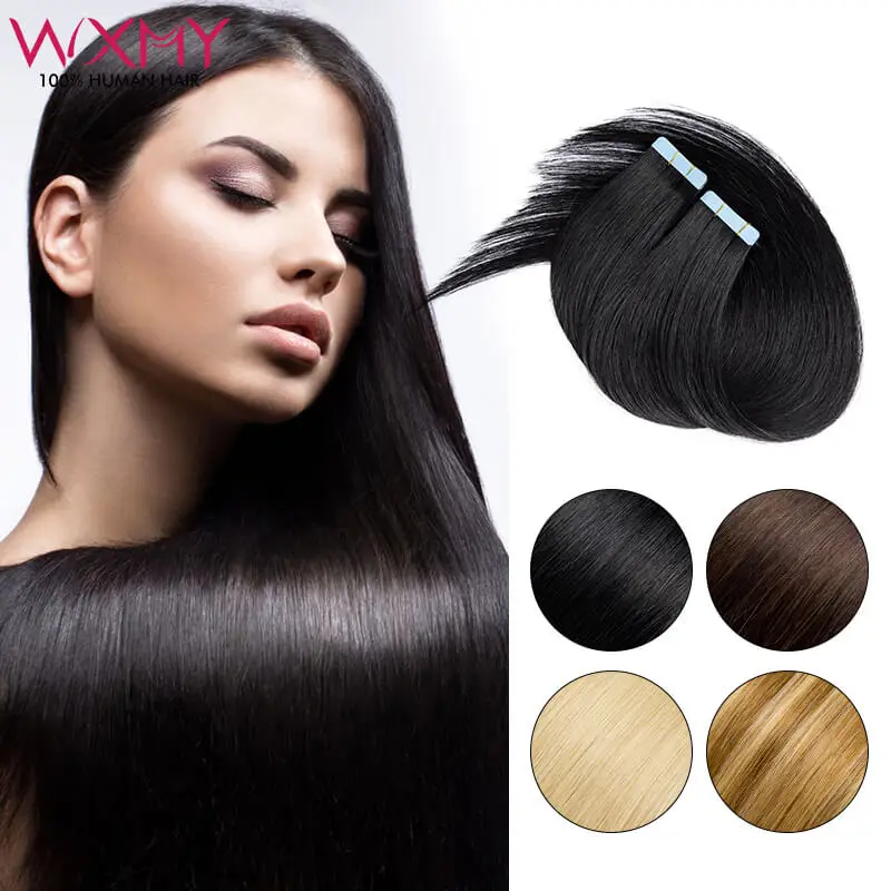 Straight Tape In Hair Extensions Human Hair Multi Color Tape Ins Remy Human Hair Extensions For Women 20Pieces/set Free Shipping