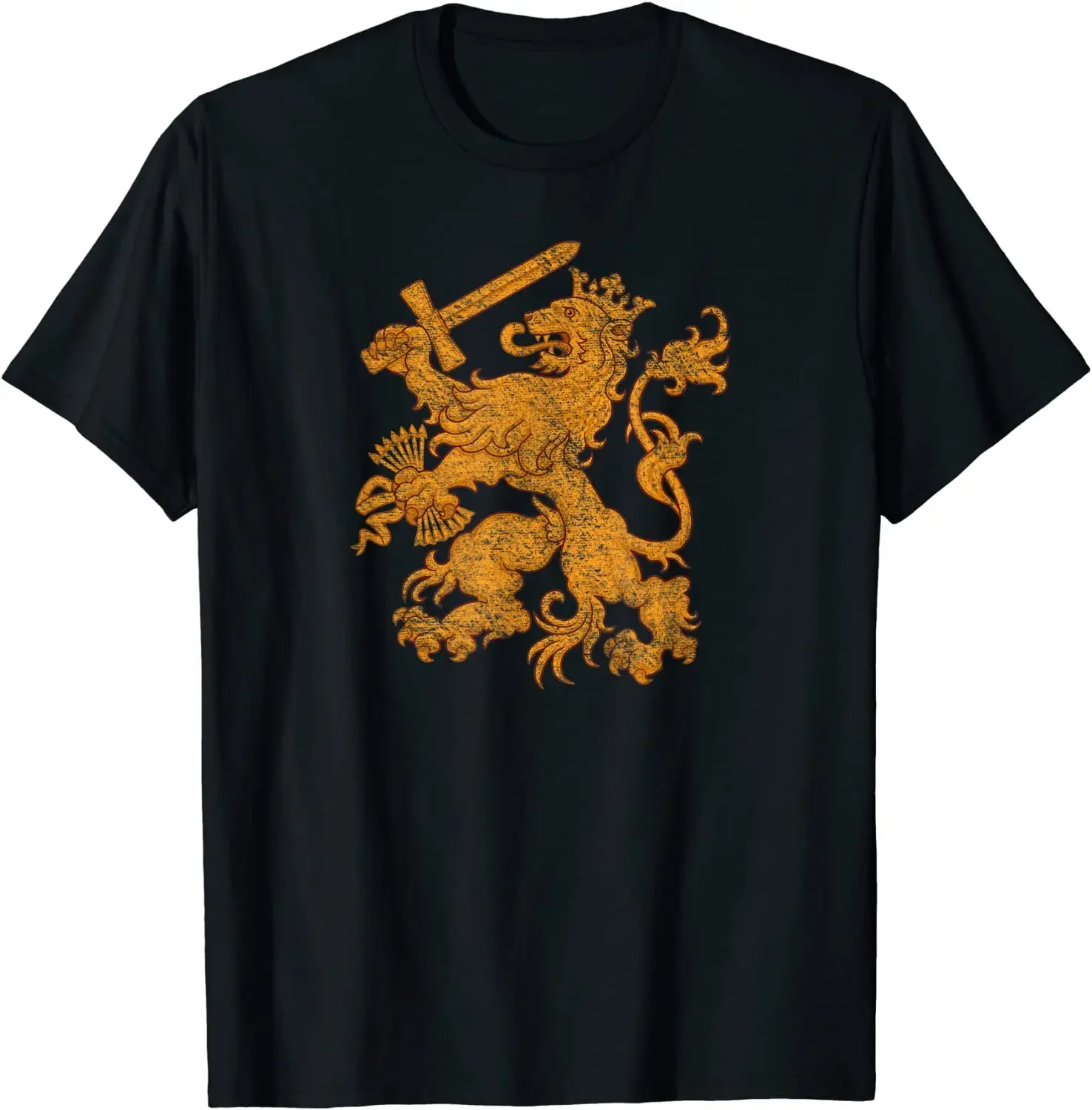 Netherlands Flag Dutch Pride Holland Roots Lion Coat of Arms T Shirt. 100% Cotton O-Neck Casual T-shirt Loose Top New Size S-3XL