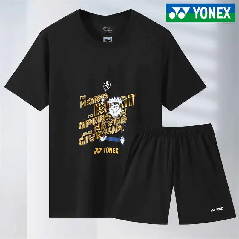 YONEX  New Men's and Women's Badminton Wear Tops Short Sleeve Quick Dry Sweat-absorbent Breathable Training Suit T-shirts