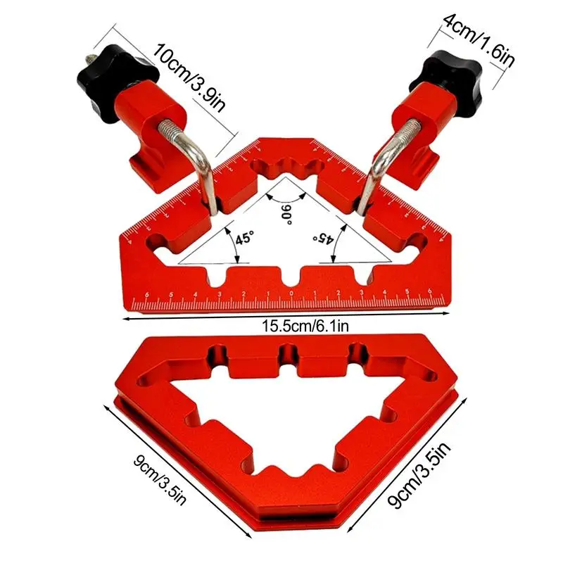 Abrazadera de 90 grados, 2 uds., cuadrados de posicionamiento, herramienta de posicionamiento de aleación de aluminio para carpintería DIY, caja de carpintero, fabricación de muebles