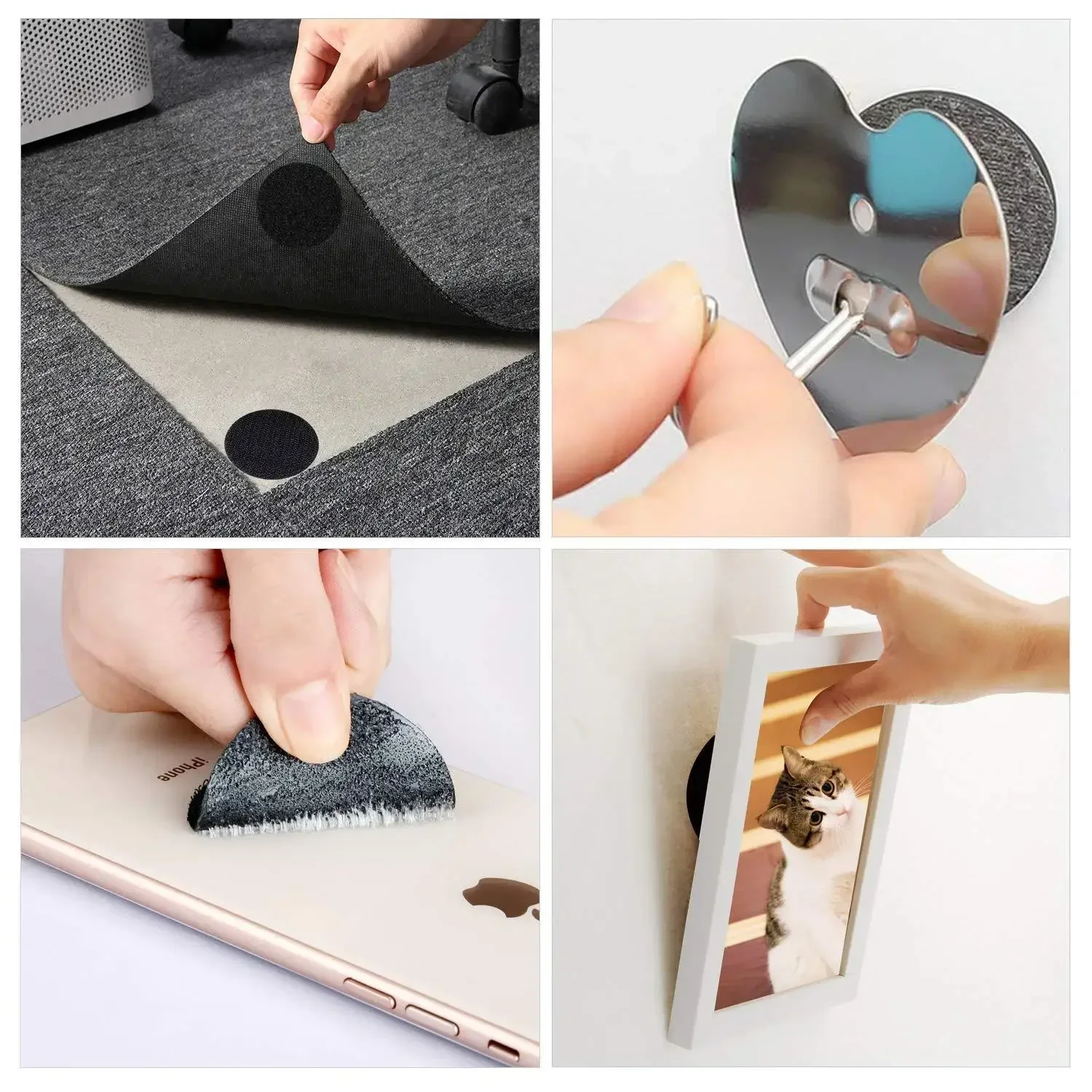 Self-adhesive Velcros Tape Traceless on Both Sides Anti-run Double Sided Anti-slip Buckle Foot Pads Sofa Fixing Sticker