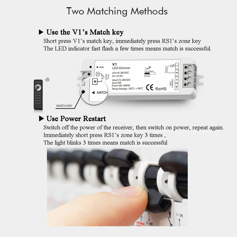 4 Zone Dimming V1 Single Color LED Dimmer DC 5V 12V 24V 36V Push Switch 13-Key Touch Wheel RF 2.4G RS1 Wireless Remote Control