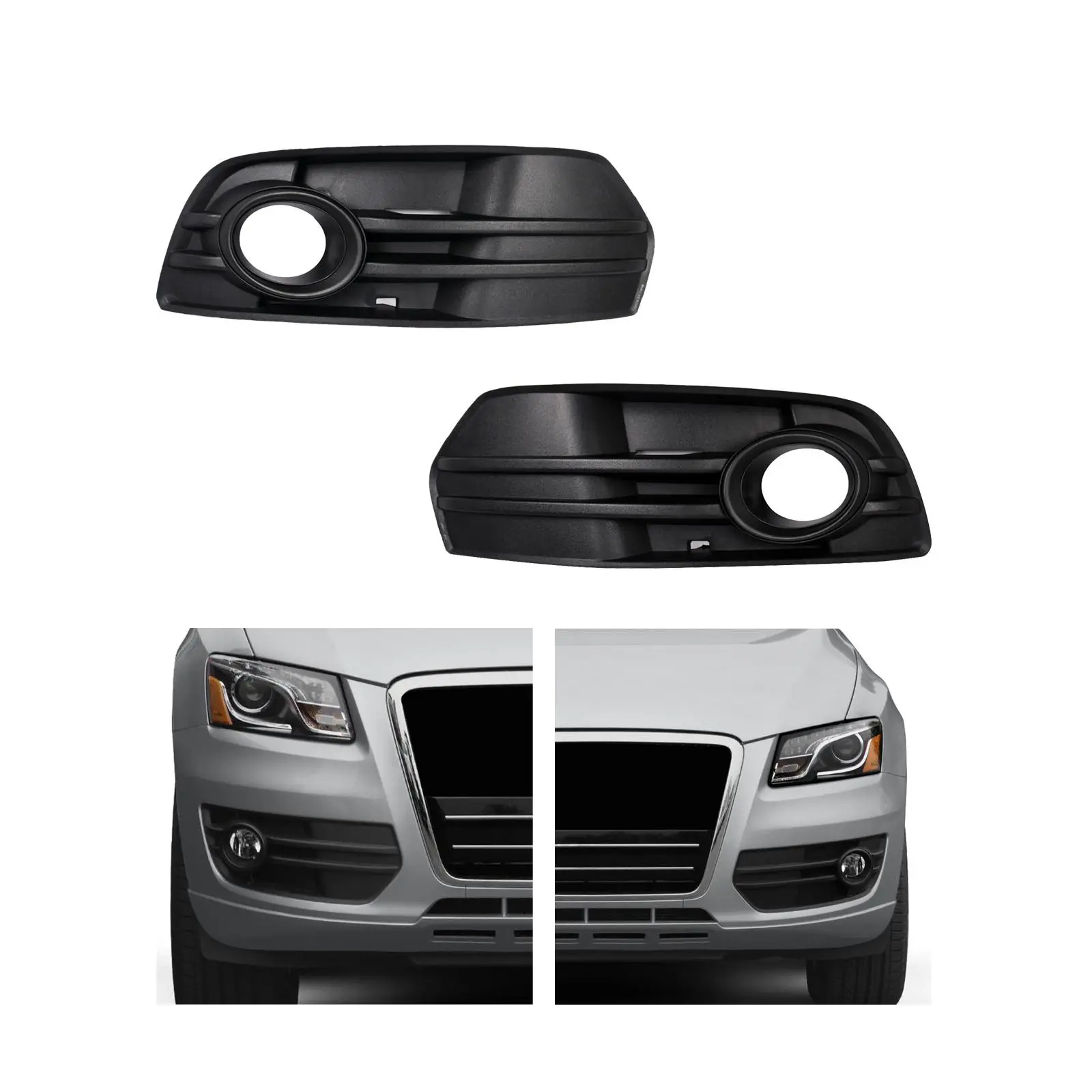 Embellecedor de rejilla de luz antiniebla de parachoques delantero con agujeros rejilla de lámpara antiniebla para Audi Q5 2009-2012 modelo Base resistente fácil instalación resistente