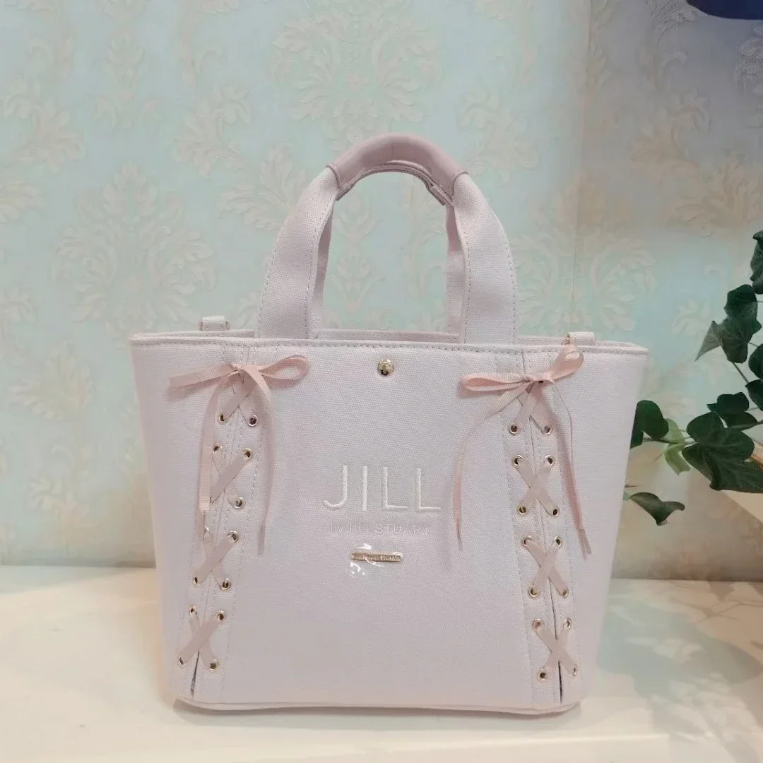 Japanese Style Lace Bow Canvas Women Handbag Fashion Sweet Crossbody Bag Casual Shoulder Bags Shopping Bags