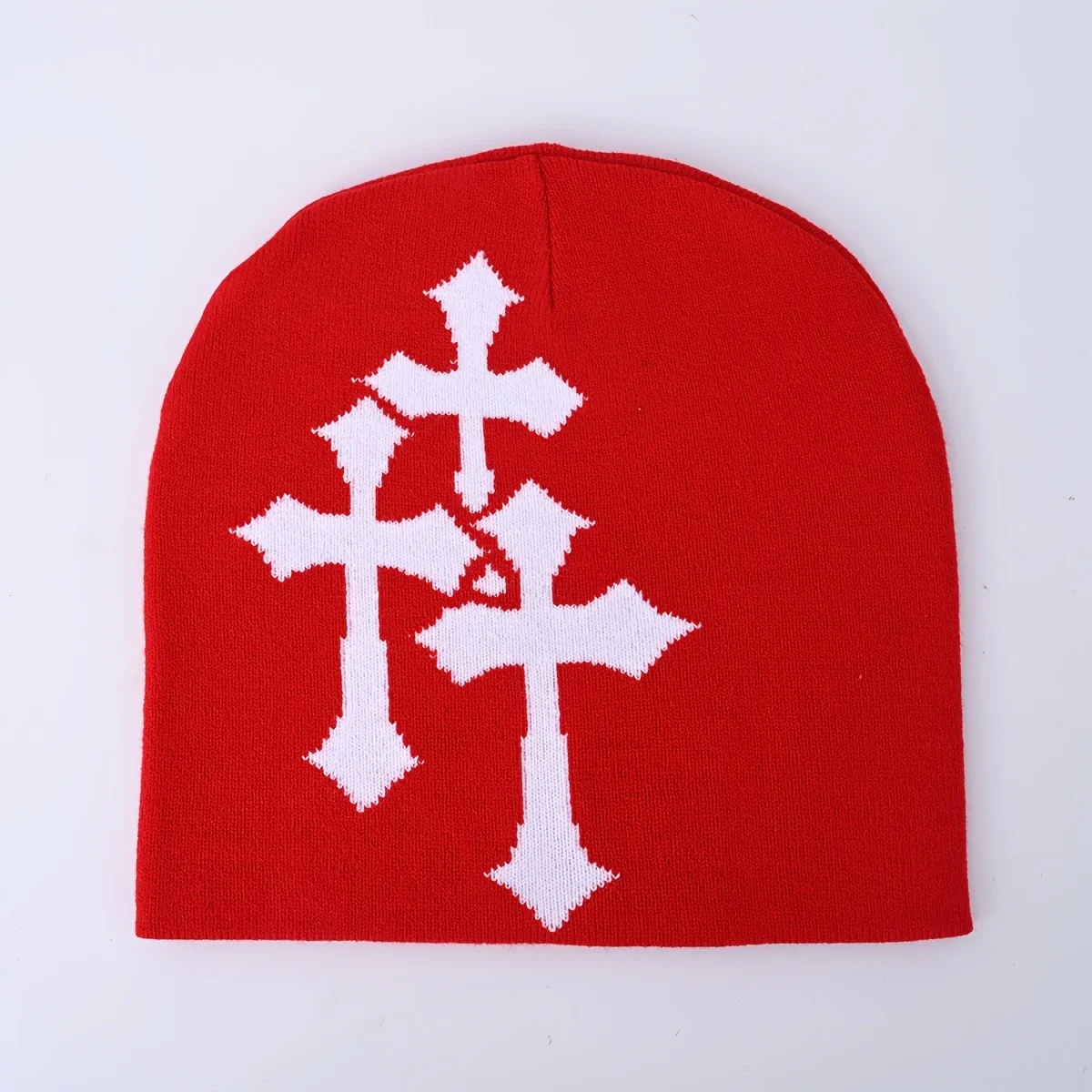 1 pc Y2K style fashion casual warm knit hat with cross embroidery, suitable for both men and women; Suitable for outdoor use