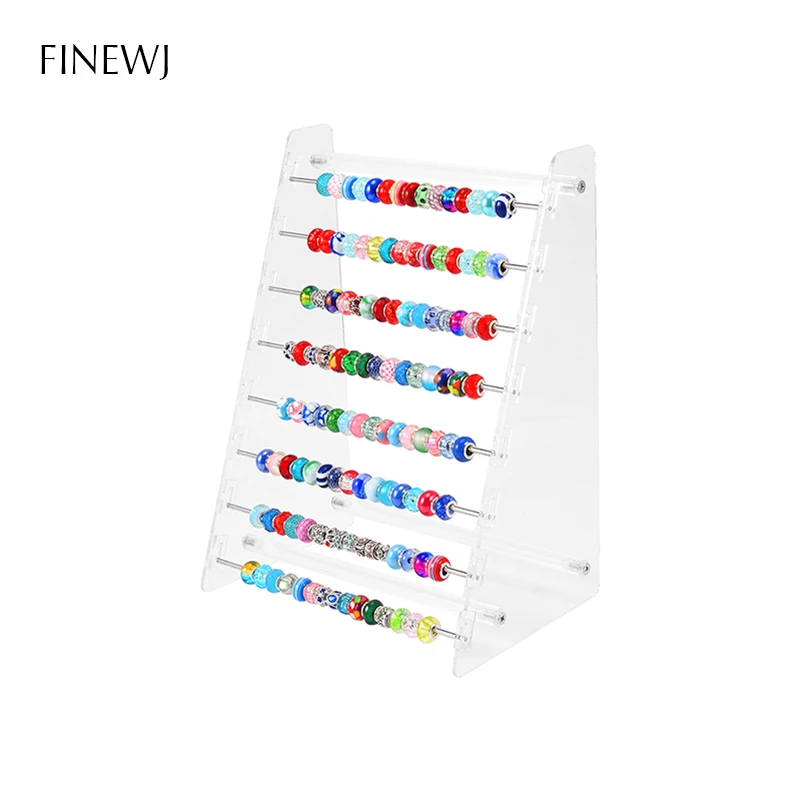 Transparent Acrylic Pendant Earring Display Stand Bracelet Bead Collection Holder Rondelles Rack Pandora E Series Charm Rod Tray