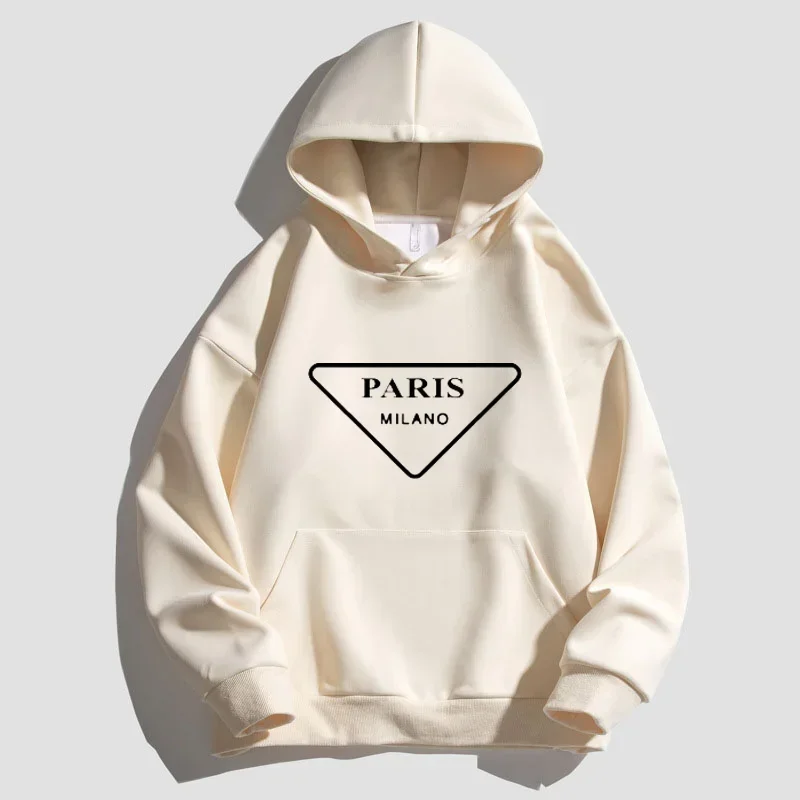 Jesienno-zimowa męska modna bluza z kapturem paryska z nadrukiem list bawełniana bluza z kapturem kurtka uliczna bluza Rap odzież Unisex