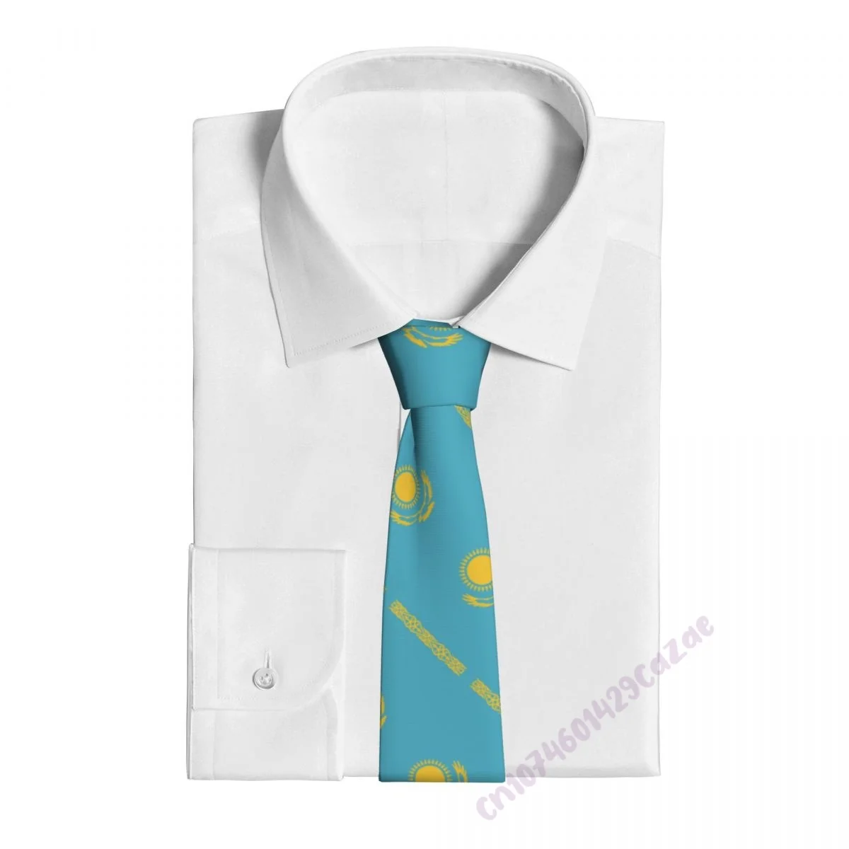 Kazakhstan Flag Neck Ties For Men Women Casual Plaid Tie Suits Slim Wedding Party Necktie Gravatas For Gift Proud