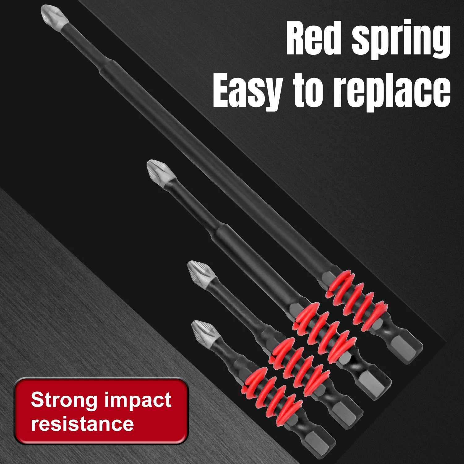 

2Pcs Spring Screwdriver Bits Magnetic PH2 Driver Screw Anti-slip 65/70/90/150mm 1/4'' Hex Shank Drill Head Electric Repair Tool