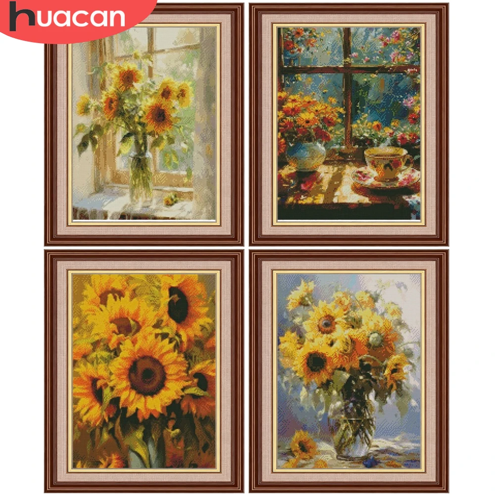 Embroidery Guide Paper - HUACAN Nakış Paketleri Ayçiçeği Çiçek 11CT