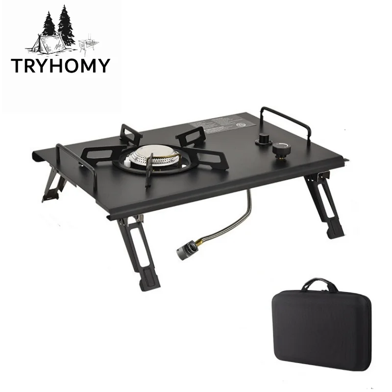 Portable Folding Tabletop Stove Stainless Steel Gas Stove 4000W High Firepower Camp Picnic Cooking Gas Furnace Match IGT Table