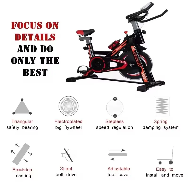 

High-Quality Gym Spinning Bicycle - Indoor Home Use Fitness Equipment for Efficient Cardio Exercise