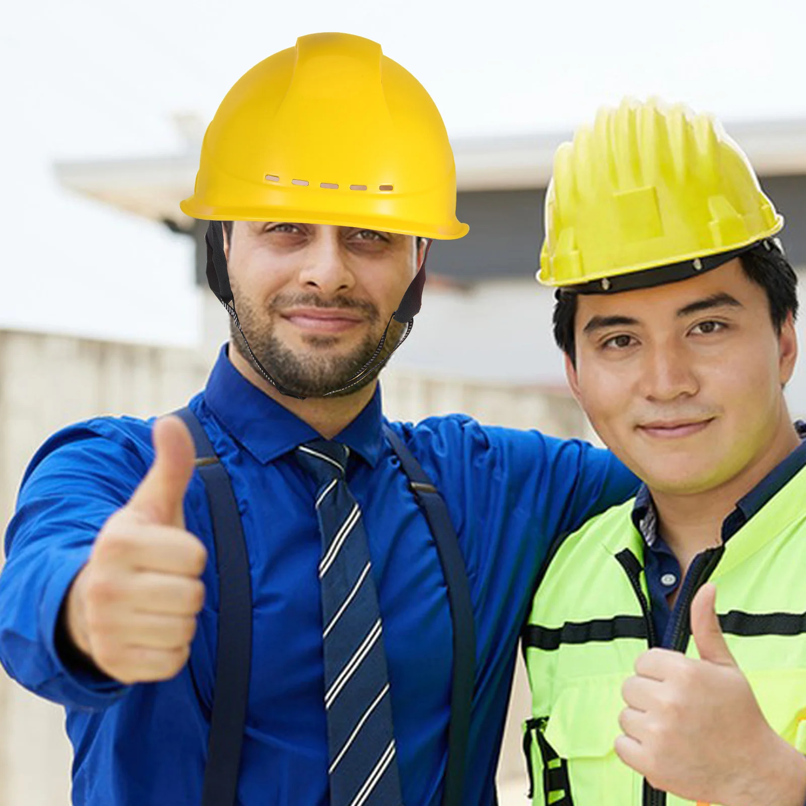 

Construction Safety Hard Hat Adult Yellow Plastic Lightweight Breathable Impact Resistant Protective Headgear Workers