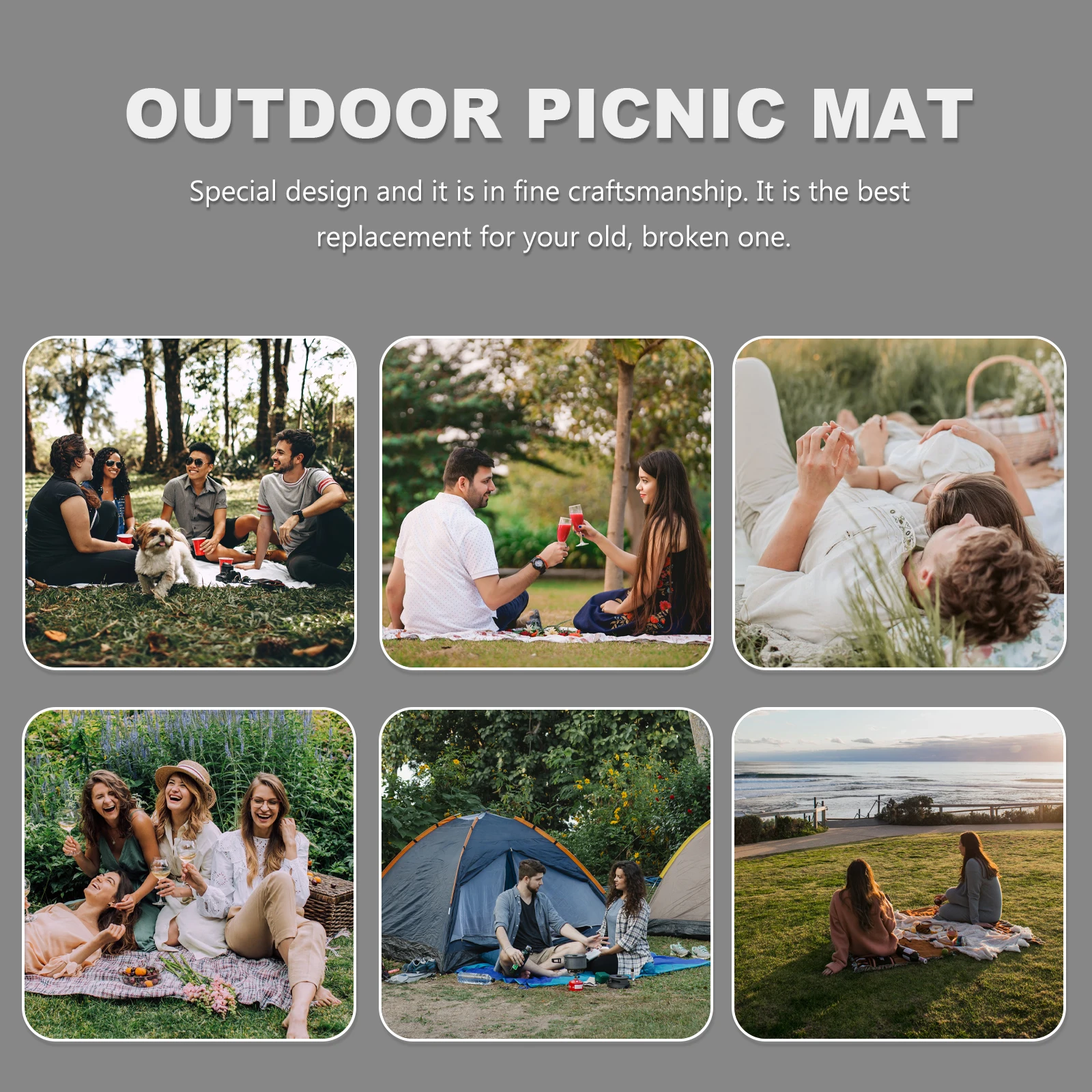 

1pcs Beach Mat 1m*1.4m Blue Waterproof Polyester Foldable Camping Picnic Outdoor Blanket Portable Anti Moisture Travel Supplies