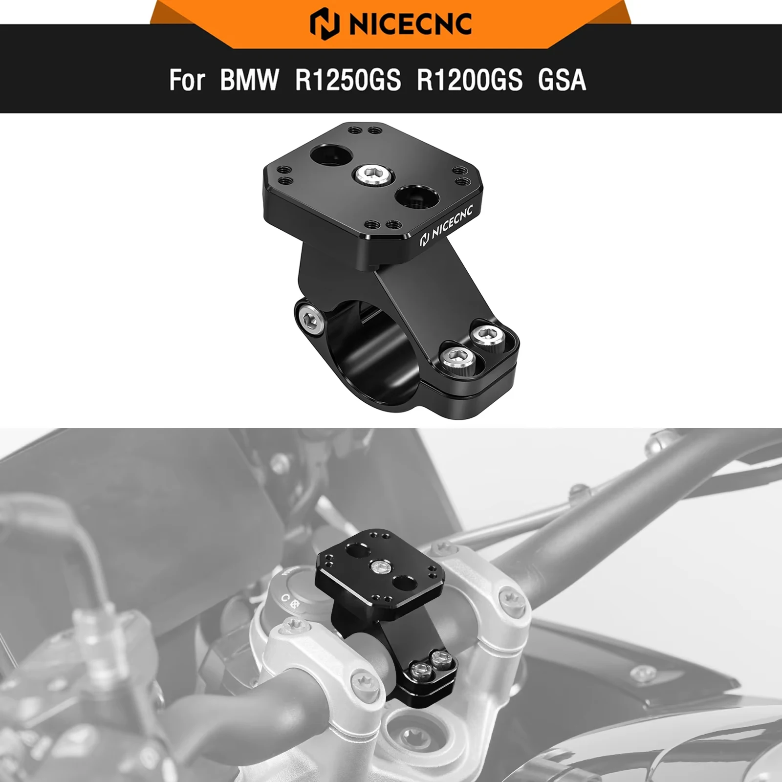 

For BMW R1250GS GSA 2019-2023 R1300GS/Adventure 2024-2025 GPS Mount AMPS Pattern 32mm Handlebar Clamp R1200GS Adventure 2013-18