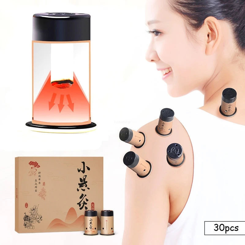 30pcs Mini Moxa Sticker Moxibustion Rolls Heating Therapy Traditional Chinese Moxa Burner Warm Meridian Acupuntura