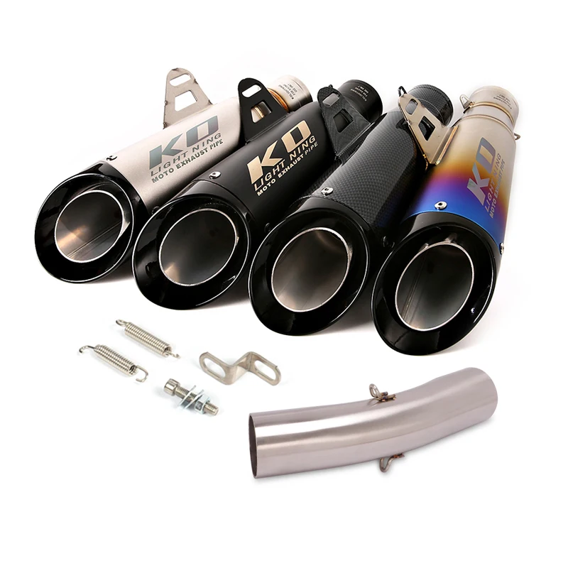 

Slip On 51mm Motorcycle Exhaust System For Kawasaki Ninja ZX6R 2009-2022 Middle Connect Link Pipe Muffler Escape Stainless Steel