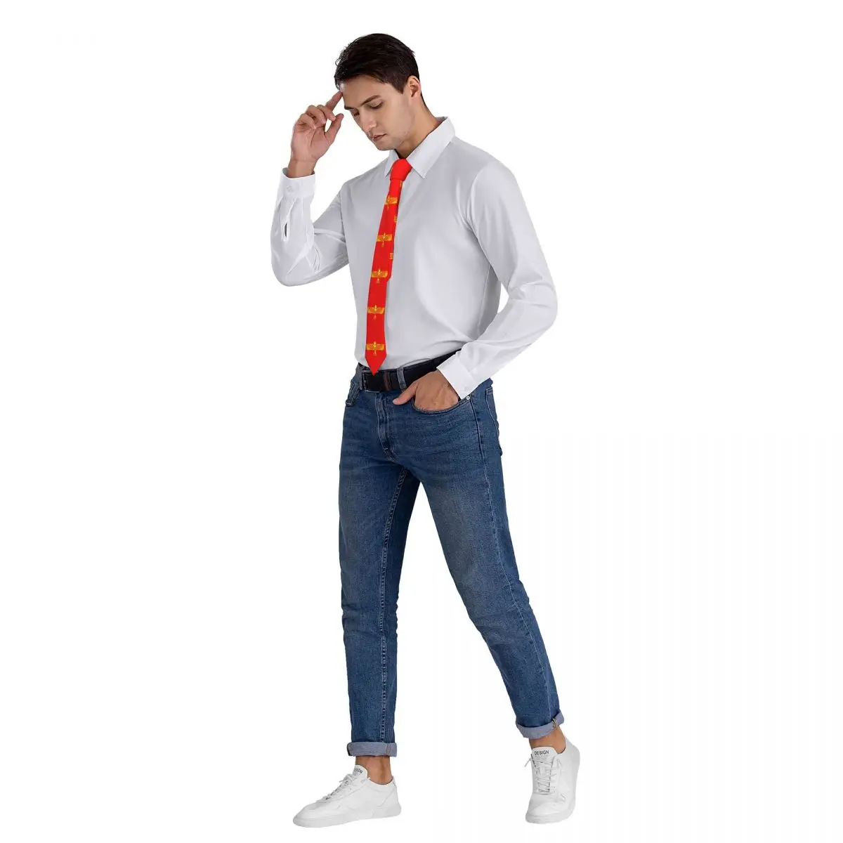 Suryoyo Feel-Cravates slim en polyester pour hommes, cravates de la présidence, accessoires de fête décontractés