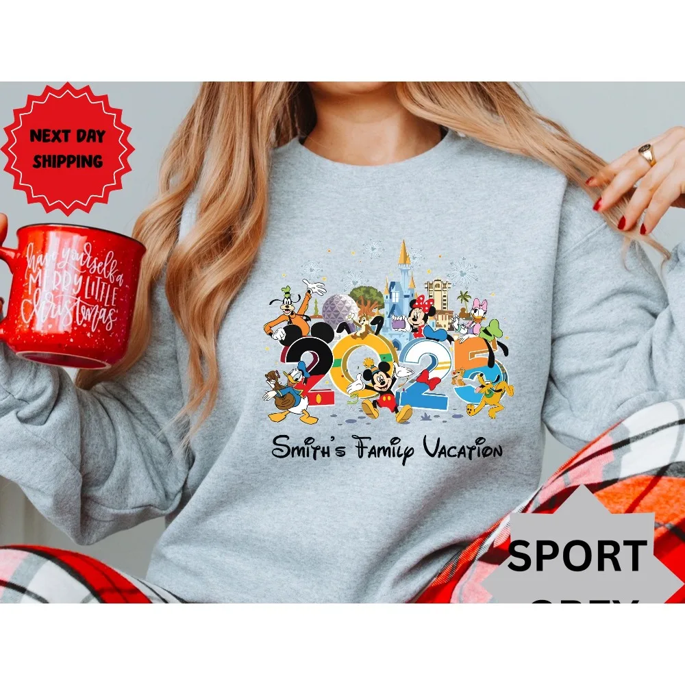 Il pullover stampato a tema Disney Topolino del 2025 è una felpa da coppia ampia e calda per ragazze alla moda in autunno