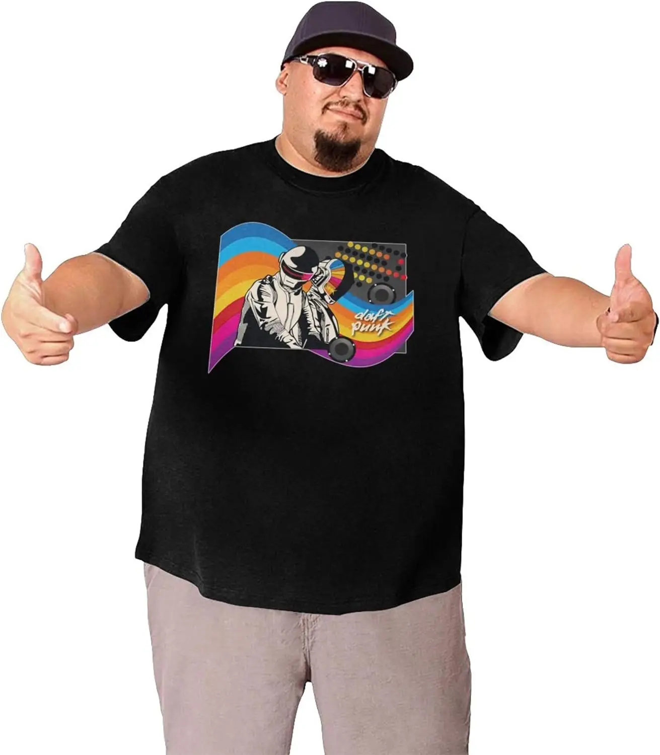 Men Big and Tall Shirts Plus Size Graphic T-Shirts Cotton Tees Black