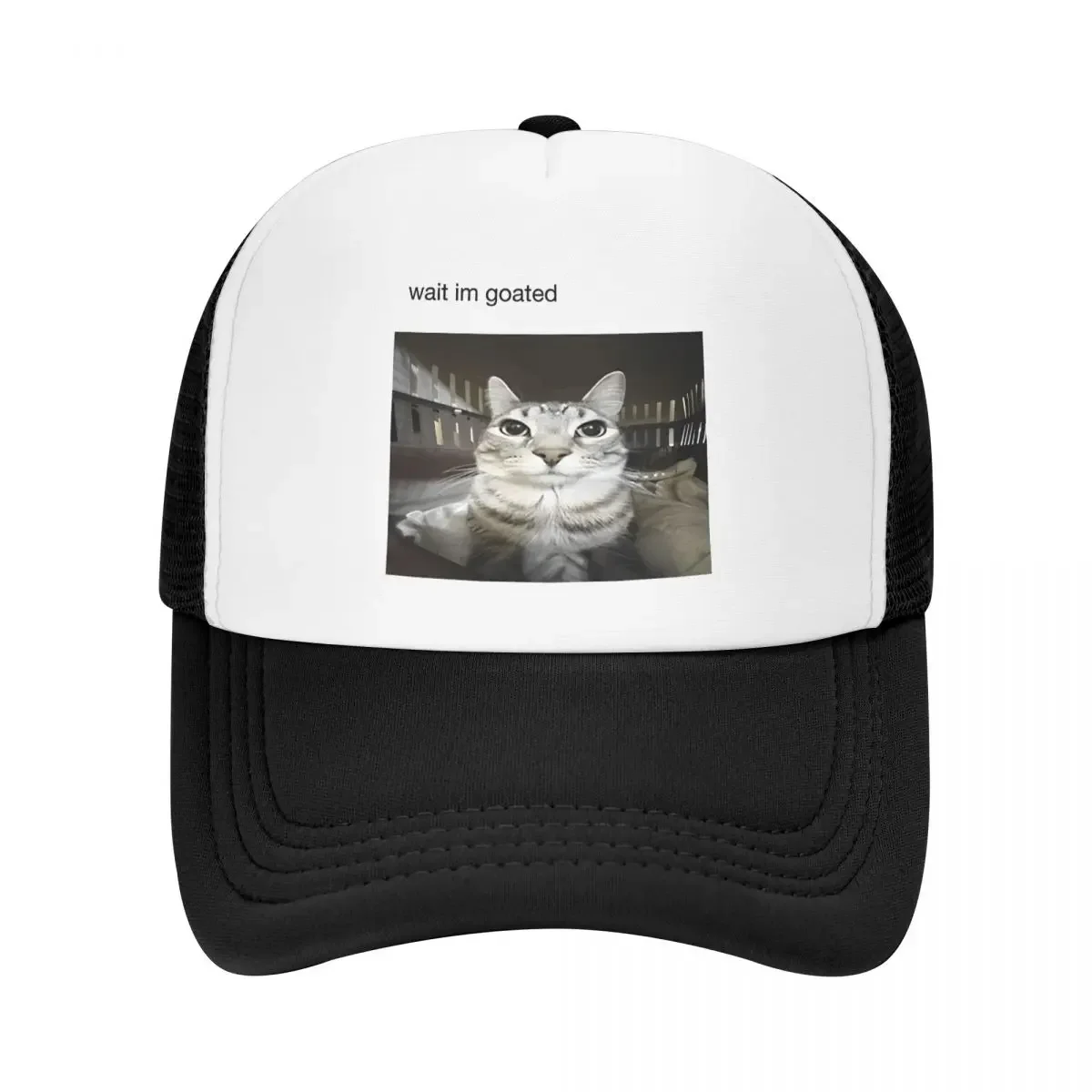 للجنسين الانتظار Im Goated القط قبعات سائقي الشاحنات أزياء شبكة قبعات البيسبول القبعات قابل للتعديل قبعة الصيد الصيف