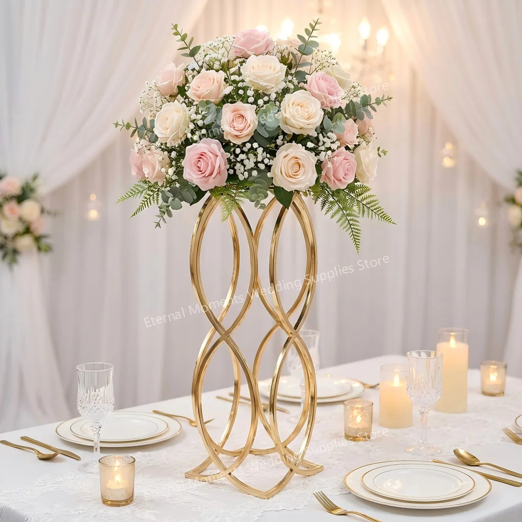

Gold Metal Trumpet Vase, Wedding Table Centerpiece for Wedding Party, Event Holiday Home Decoration Flower Holder