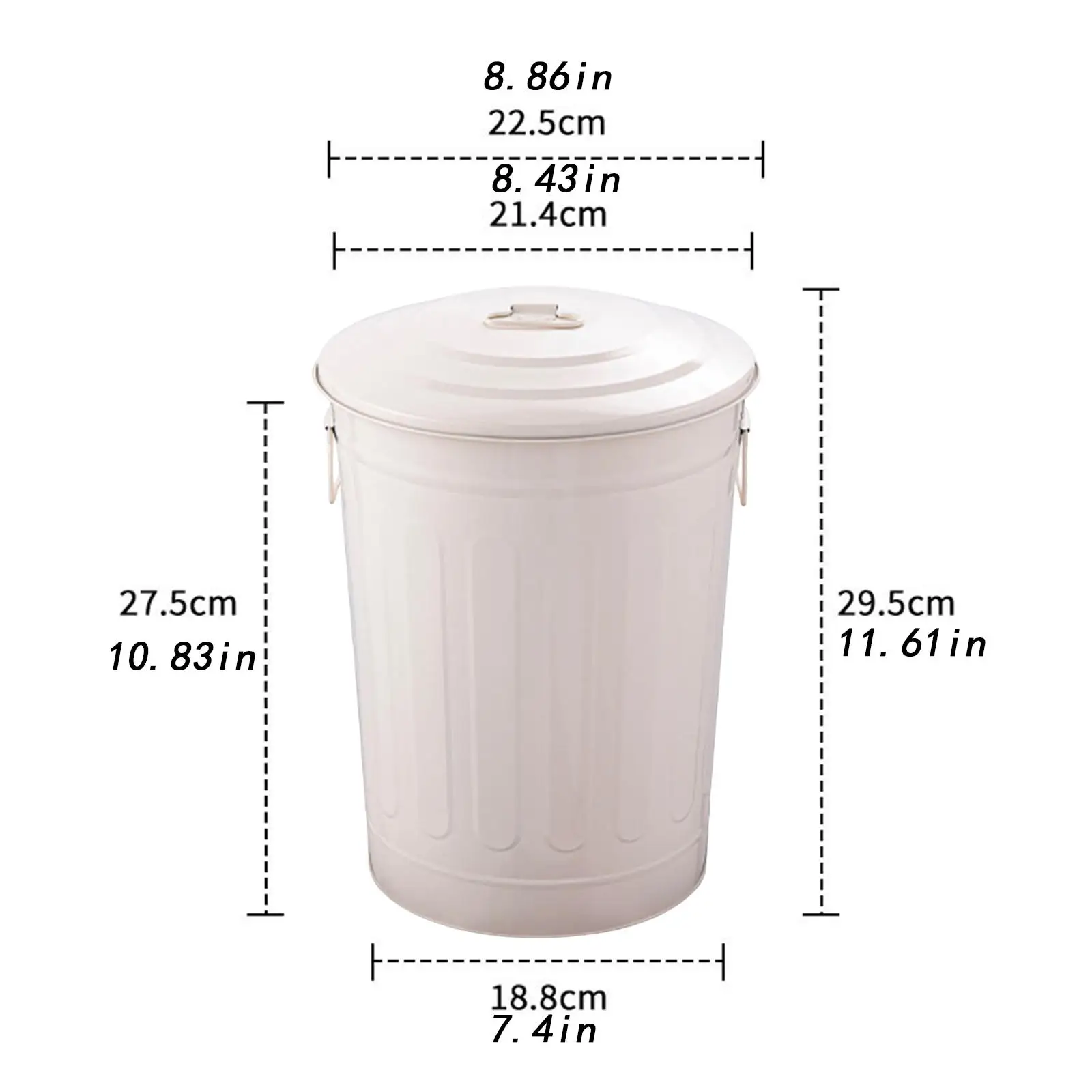 

Металлическое мусорное ведро: прочный контейнер для отходов, универсальный круглый железный бак для мусора, компостный контейнер для кухни, двора, сада, патио, фермы