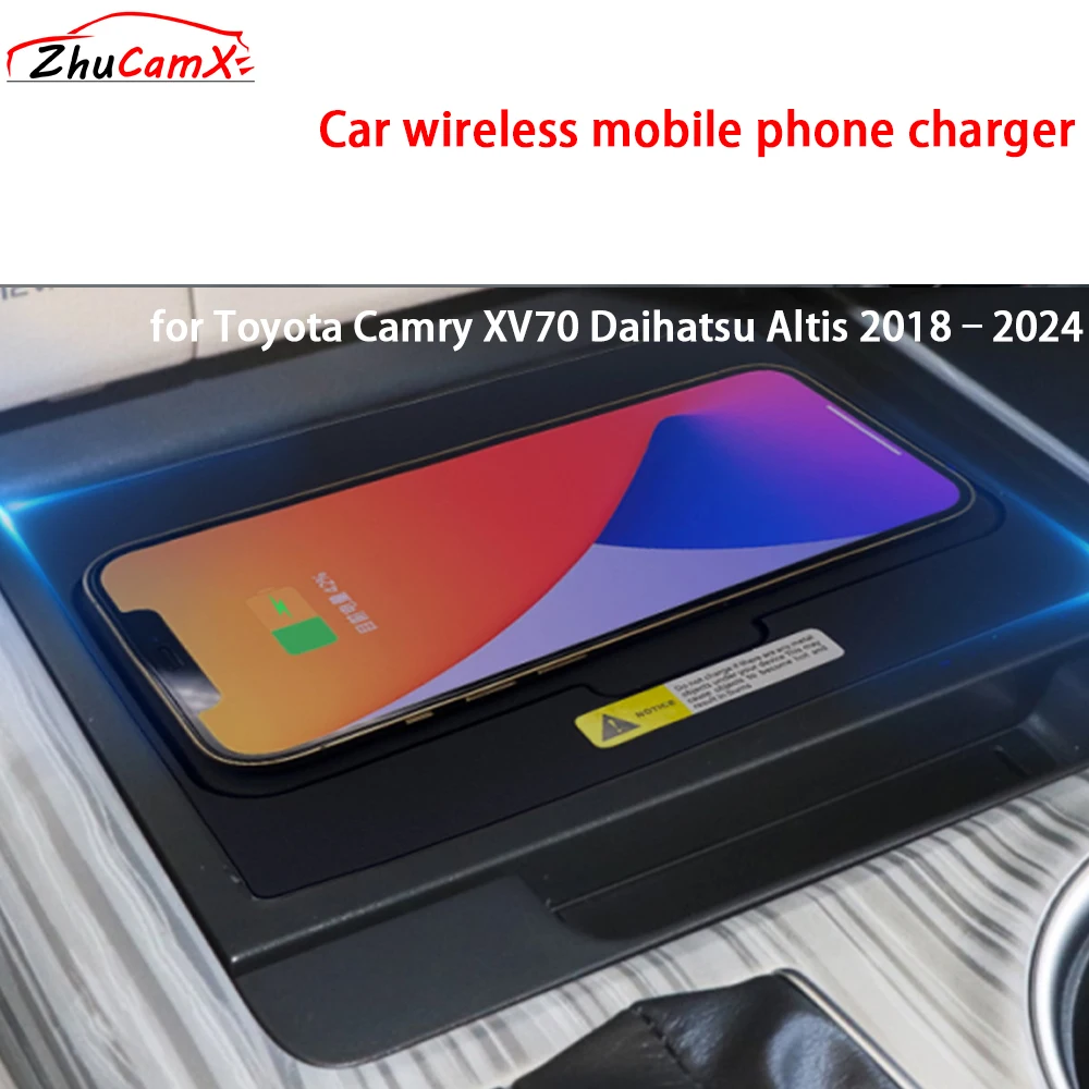 for Toyota Camry XV70 Daihatsu Altis 2018–2024 Center Console Storage Wireless Mobile Phone Charger QI 18W Magsafe Fast Charging