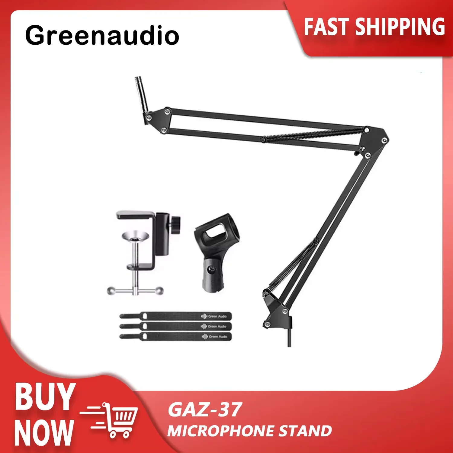 GAZ-37 Table Mount Microphone Stand Adjustable Scissor Arm Voice Singing Studio Recording Gaming Mic Stand