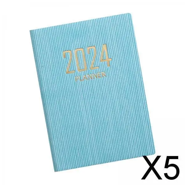 Cuaderno de planificación mensual portátil, 5x2024, 2024, azul