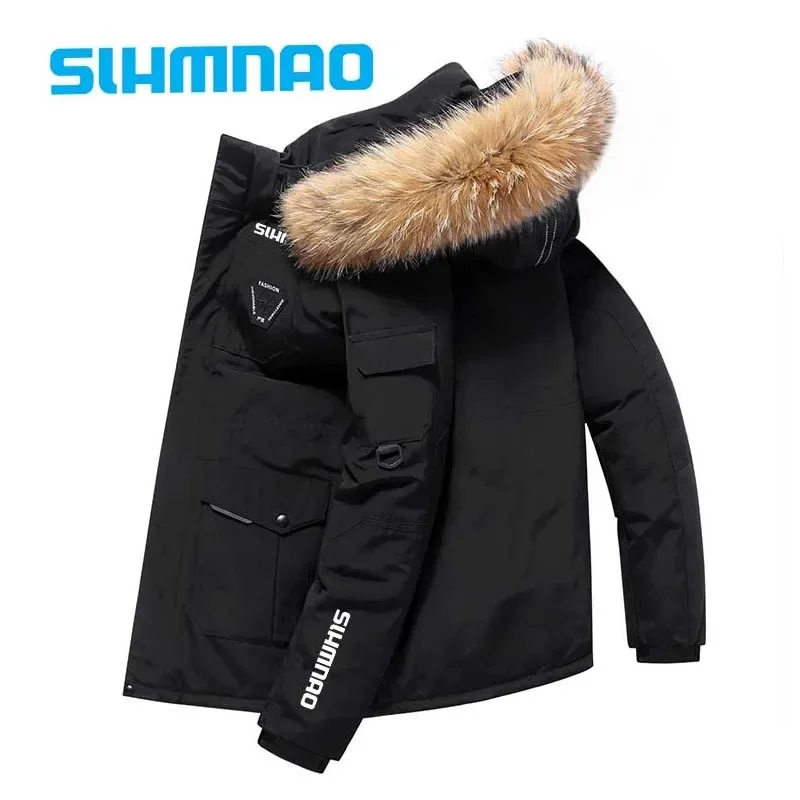 2025 Men's Winter Outdoor Hiking and Camping Jacket, Casual Windproof and Warm Fishing Set, Thick and Warm Plush Riding Suit