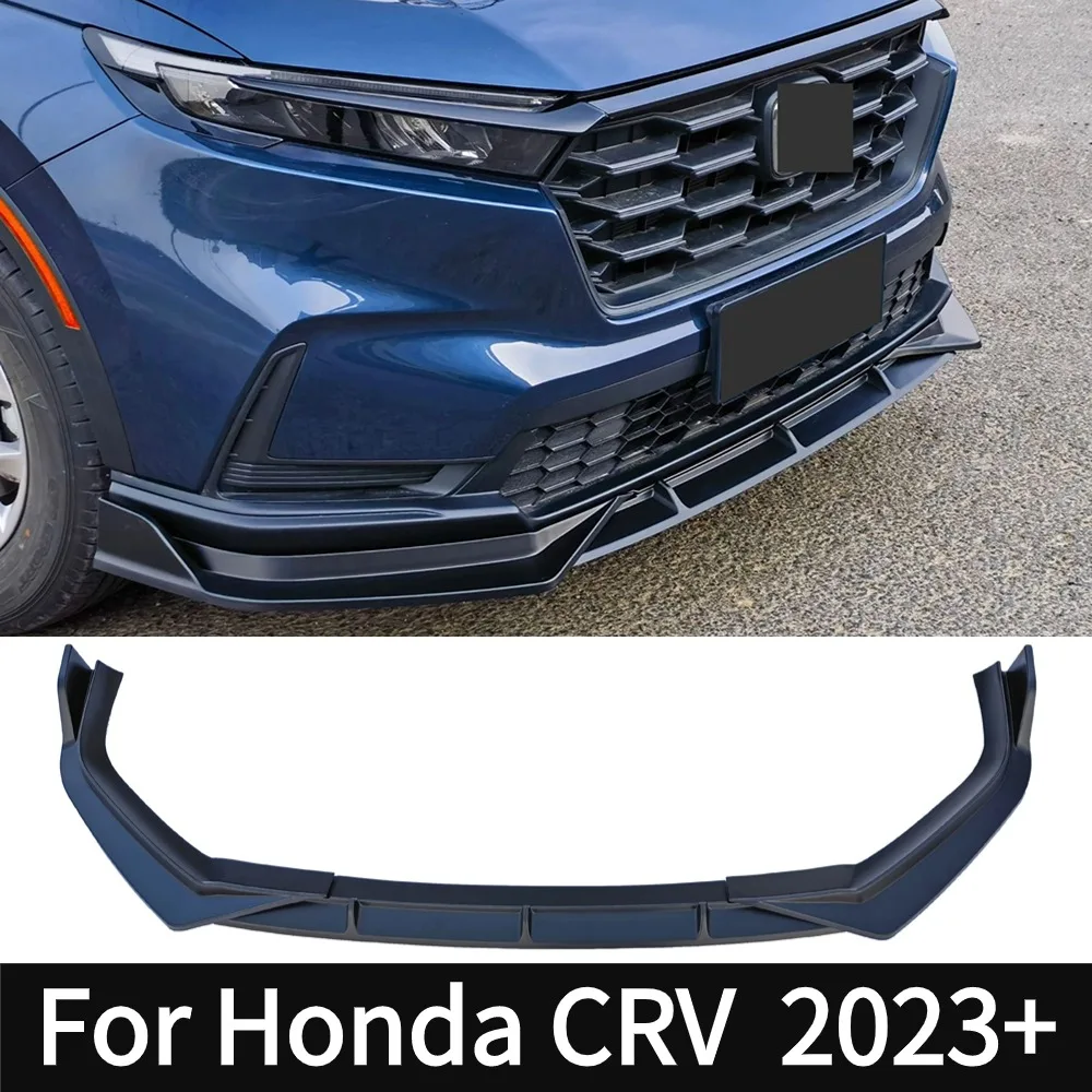 For Honda CRV 2023+ ABS Black Carbon Fiber Front Bumper Lip 3PCS Body Kit Spoiler Cover Trim High Quality Car Accessories