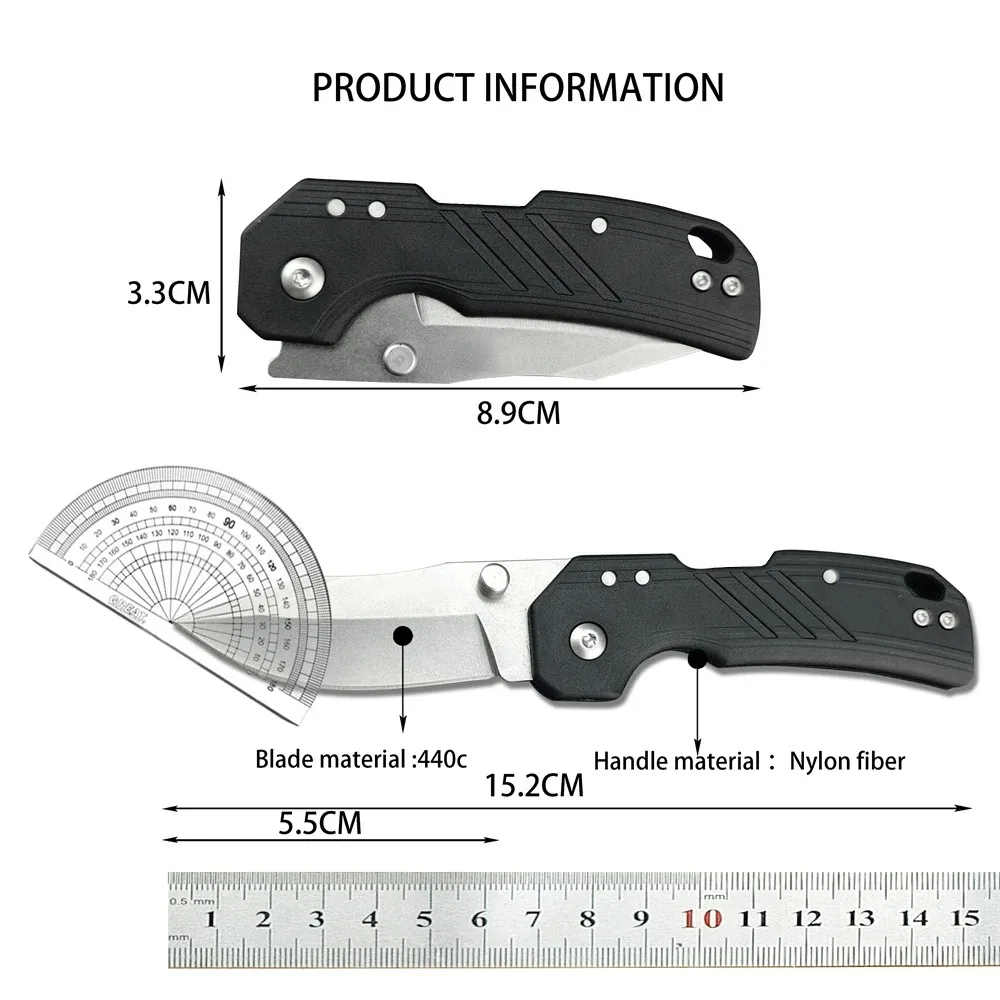 Mini Folding Pocket Knife 440C Blade Nylon Fiber Handles Camping Tactical Hunting Knife Self Defense EDC Survival Tools