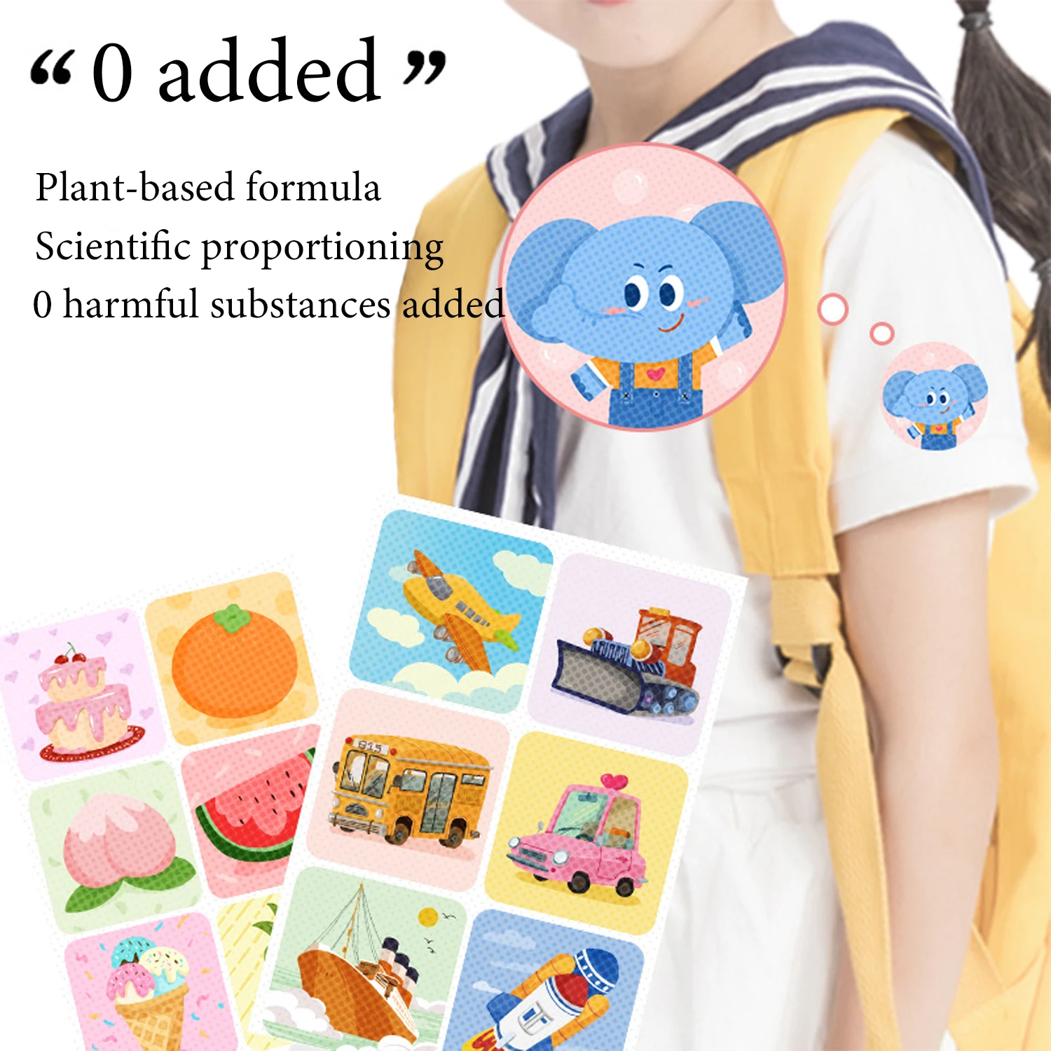 36Pcs one bag, plant formula summer cartoon anti-mosquito sticker, suitable for pregnant women, babies and children