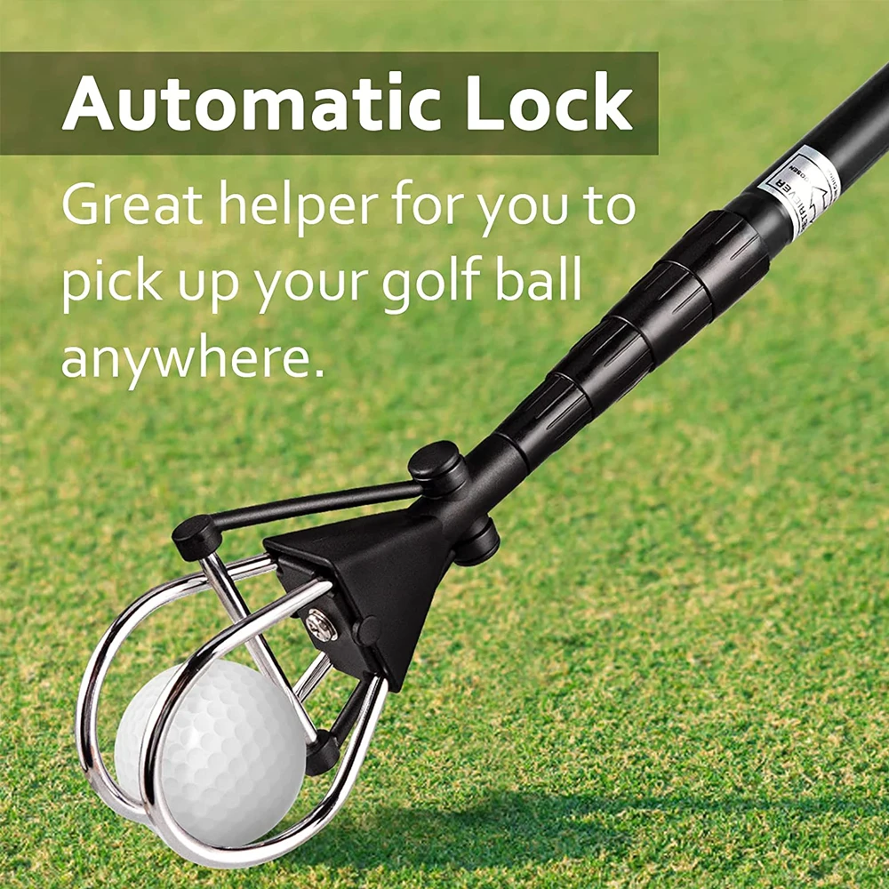 Golf Ball Retriever,Portable Stainless Telescopic Extendable Golf Pick Up Scoop Balls Grabber Retriever Golfer Tackle Accessory