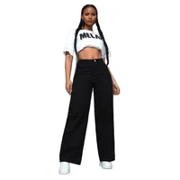 Denim Wide Leg Pants Women Streetwear Jeans Washed Distressed High Waist Straight Trousers Female Vintage Basics Floor Length 5