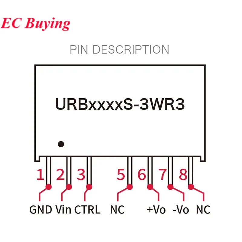 3W 6W 24V 48V to 3.3V/5V/12V/15V/24V DC-DC Isolated Switching Power Supply Module URB2405S URB2424S URB2409S URB2412S 3WR3 6WR3