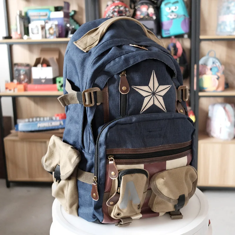 Disney Avengers Nylon Backpack Super Hero Deadpool Captain America Travel Backpacks for Men Women Kids School Bags Cosplay Gift