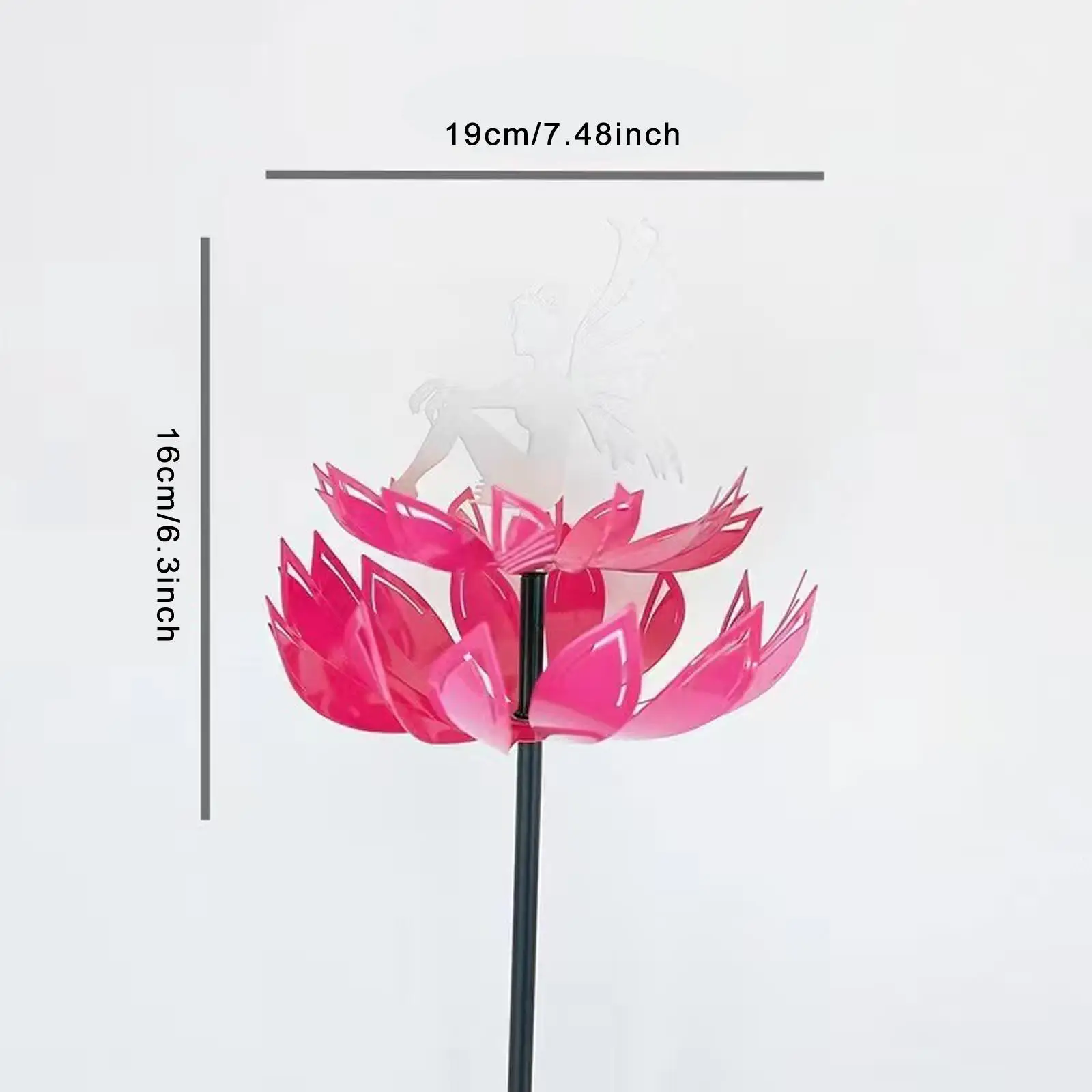

Fairy Flower Wind Sculpture Wind Spinner Stake Versatile Patio Ornament