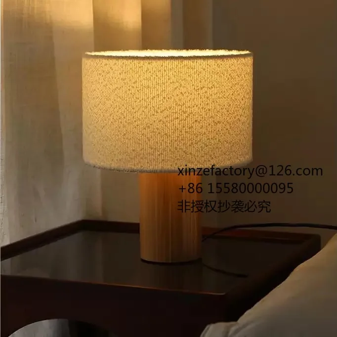 Factory Direct 2026 Top Rated Medieval Solid Wood Soft Cloud Atmosphere Desk Lamp