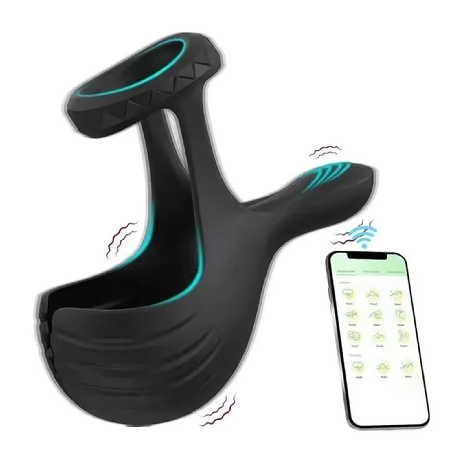 Powerful Motor Vibrating Cock Ring APP Bluetooth Remote Strong Vibration Scrotum Testicle Stimulator Prostate Massage