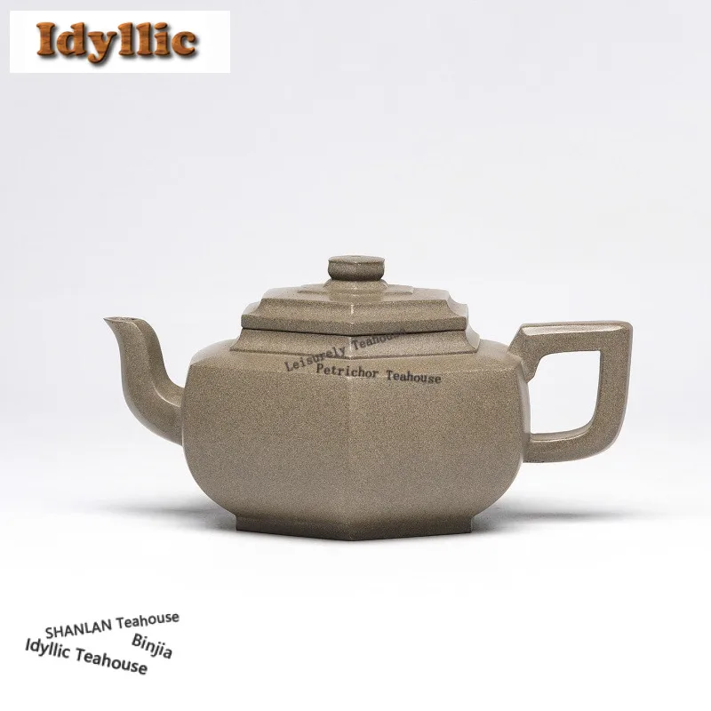 

320ml Antique Yixing Purple Clay Teapots Handmade Hexagonal Pot Raw Ore Livid Section Mud Kettle Zisha Tea Set Cha Craft Gifts