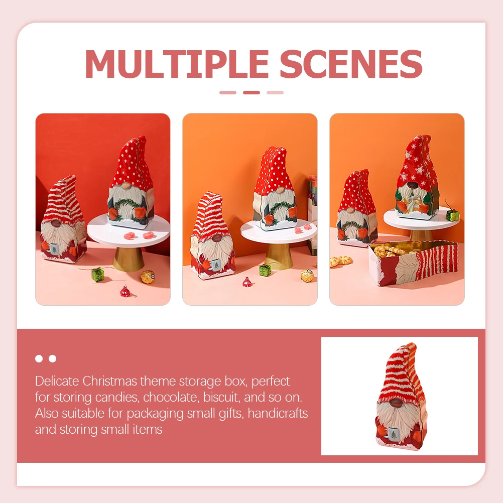 

Santa Claus Candy Box Christmas Containers Cookie Cookies Tin Jar Holiday Tins for Boxes Tinplate